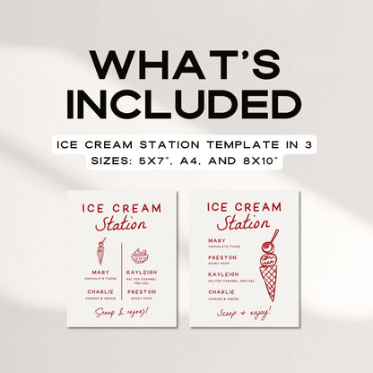 That’s Amore Ice Cream Station Sign – Editable Canva Wedding Table Sign Template