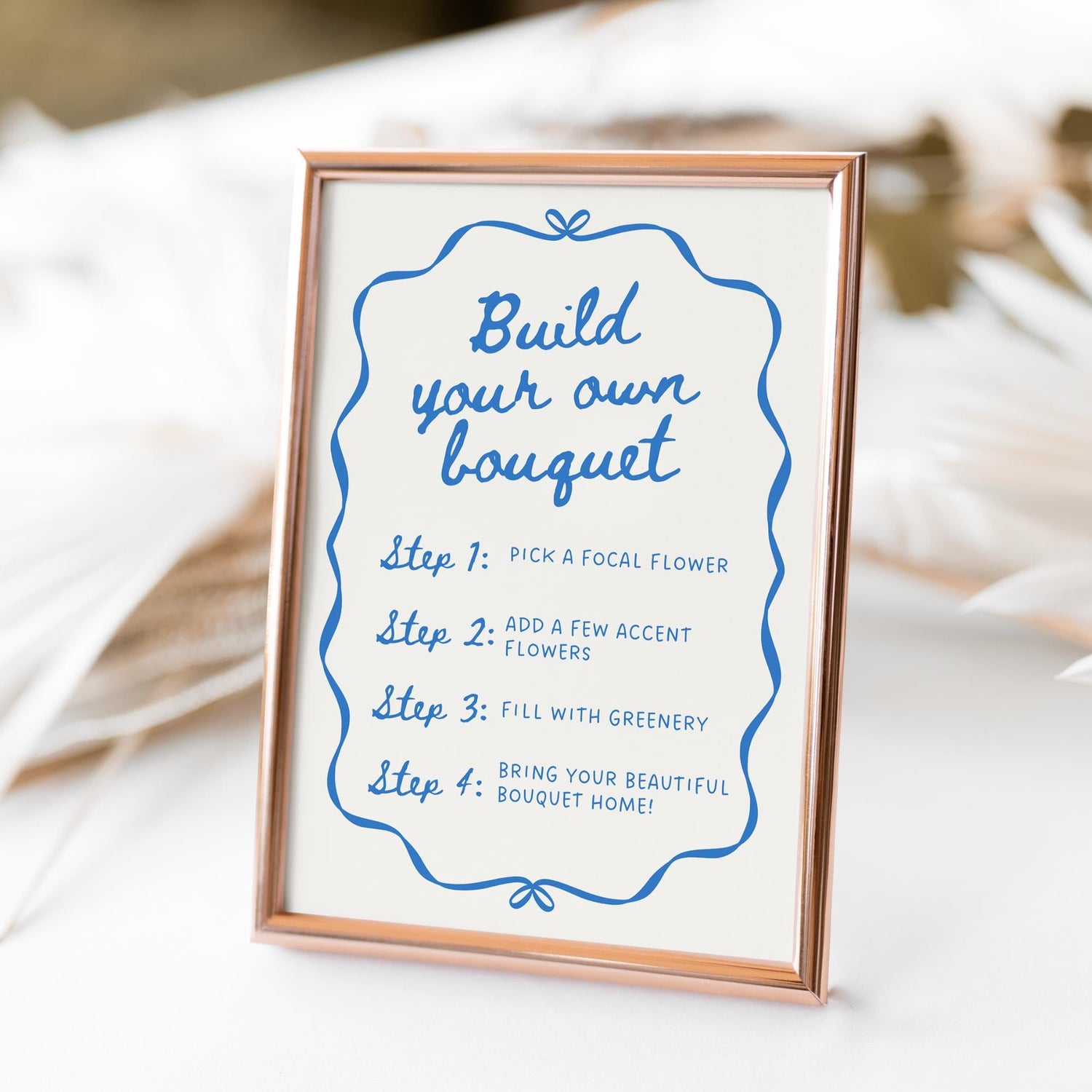 Build Your Own Bouquet Sign – Hand Drawn Flower Bar Canva Template for Bridal Shower or Baby Shower