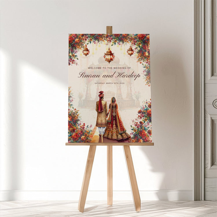 Indian Wedding Welcome Sign – Editable Canva Template – Bride To Be ...