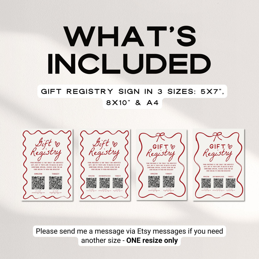 That’s Amore Gift Registry QR Code Sign – Italian Bridal Shower Template, Hand-Drawn Wedding Shower Sign, Editable Canva DIY