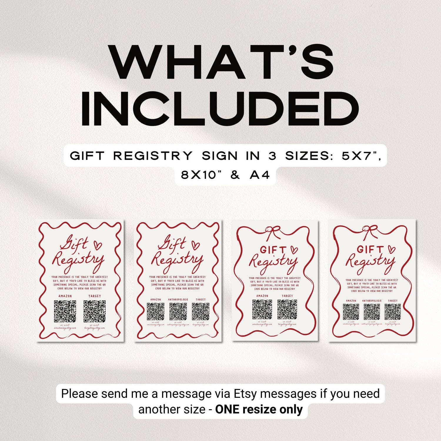 That’s Amore Gift Registry QR Code Sign – Italian Bridal Shower Template, Hand-Drawn Wedding Shower Sign, Editable Canva DIY