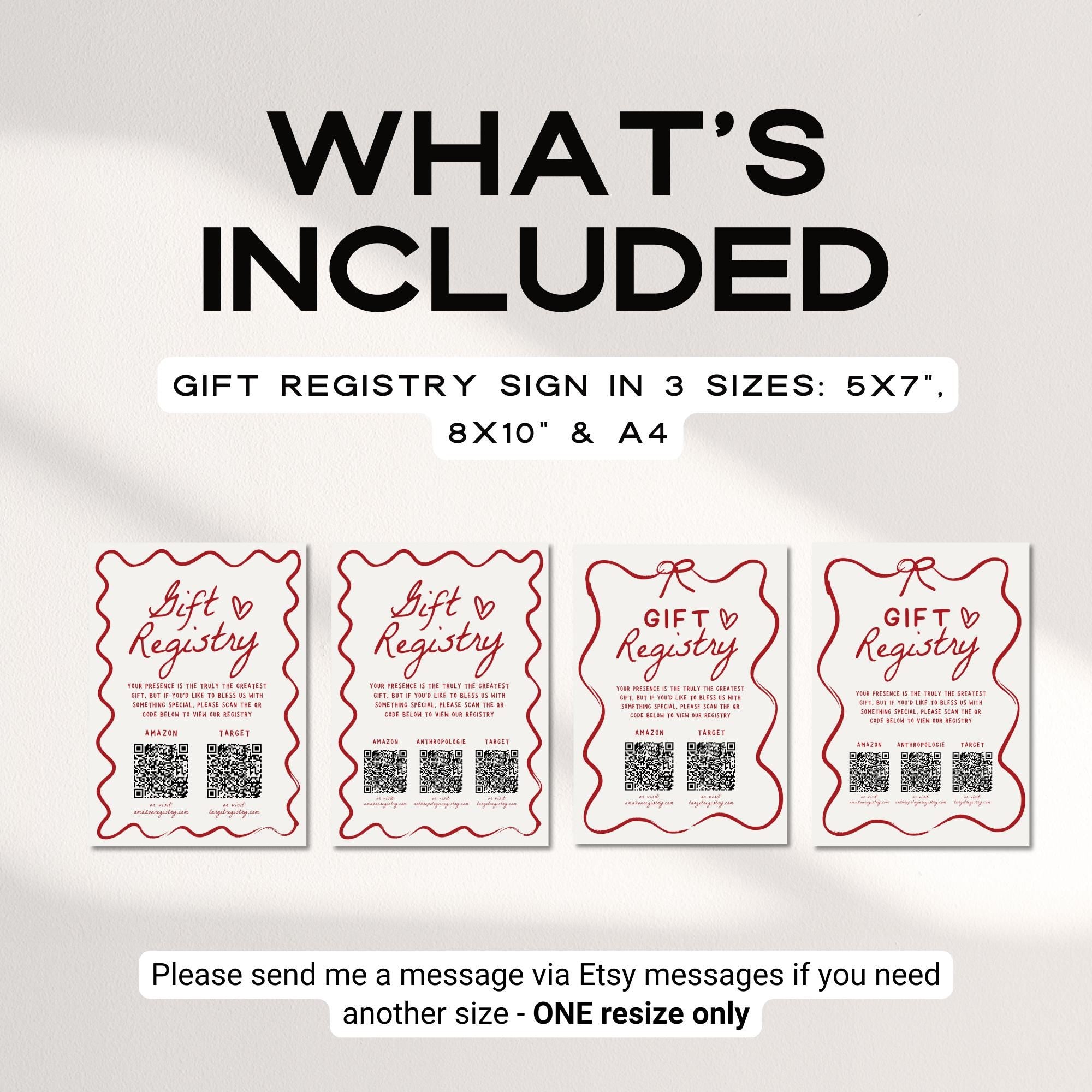 That’s Amore Gift Registry QR Code Sign – Italian Bridal Shower Template, Hand-Drawn Wedding Shower Sign, Editable Canva DIY