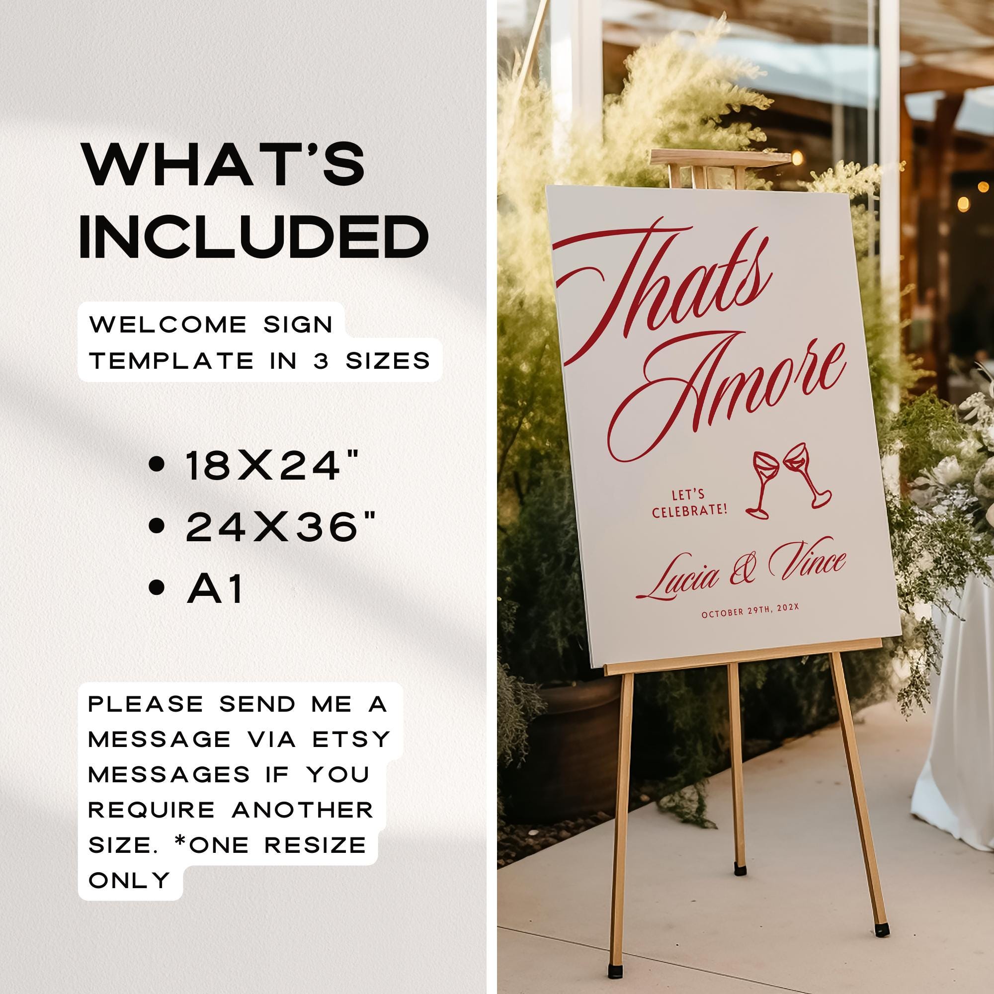 That’s Amore Rehearsal Dinner Sign – Italian Canva Template