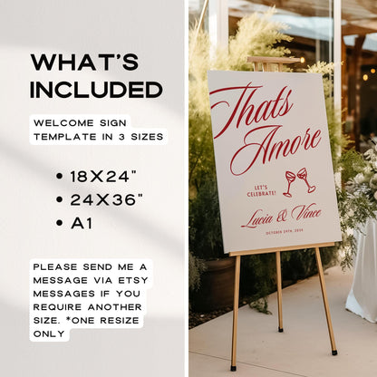 That’s Amore Rehearsal Dinner Sign – Italian Canva Template