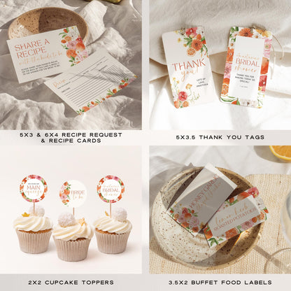 Citrus Bridal Shower Bundle Template – Main Squeeze Invitation, Games &amp; Decorations – Editable Canva Spring Bridal Brunch