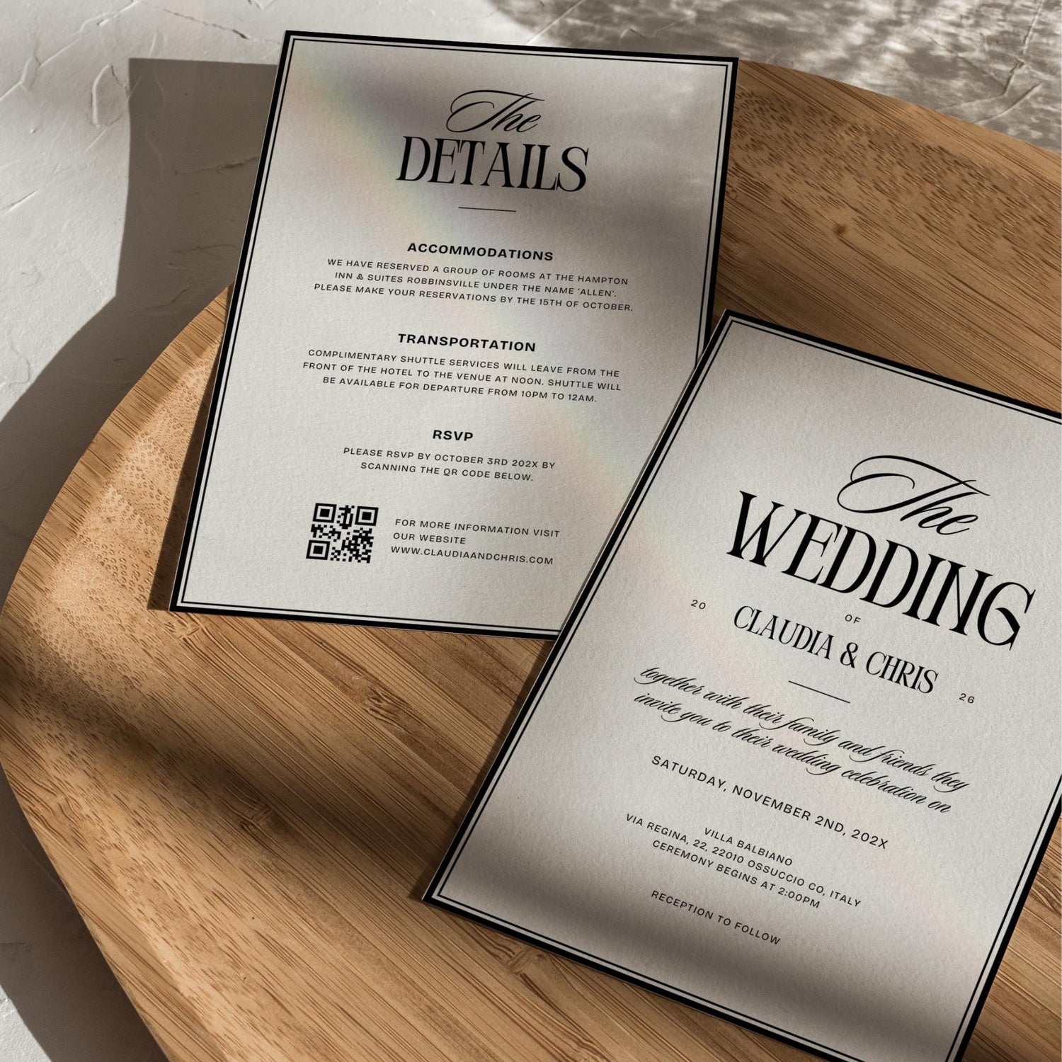Elegant Minimalist Wedding Invitation Suite – Editable Canva Template Set for a Timeless Wedding