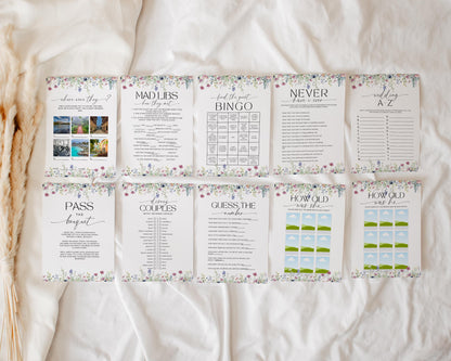 Wildflower Bridal Shower Games – Editable Floral Game Bundle
