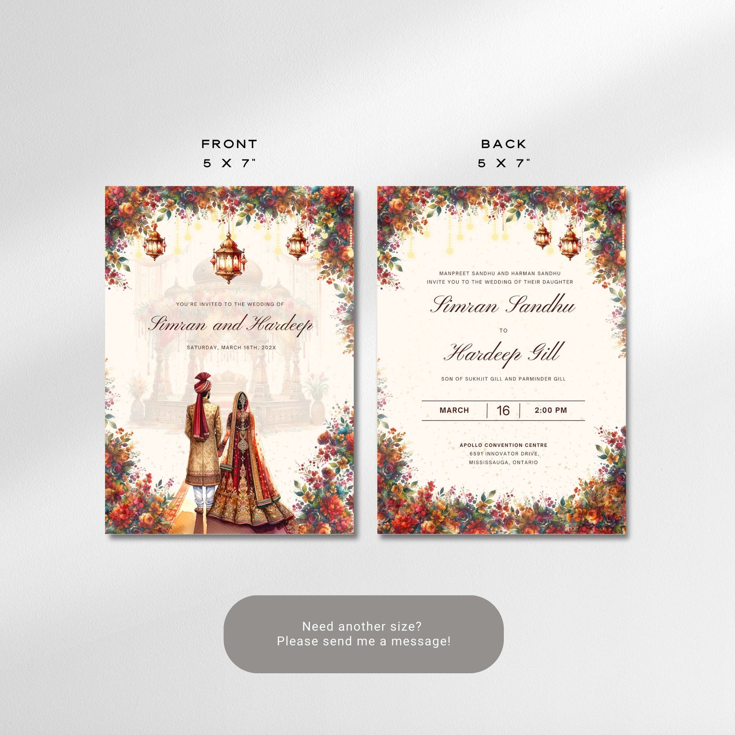 Elegant Indian Wedding Invitation Template – Customizable Hindu Wedding Canva Invite