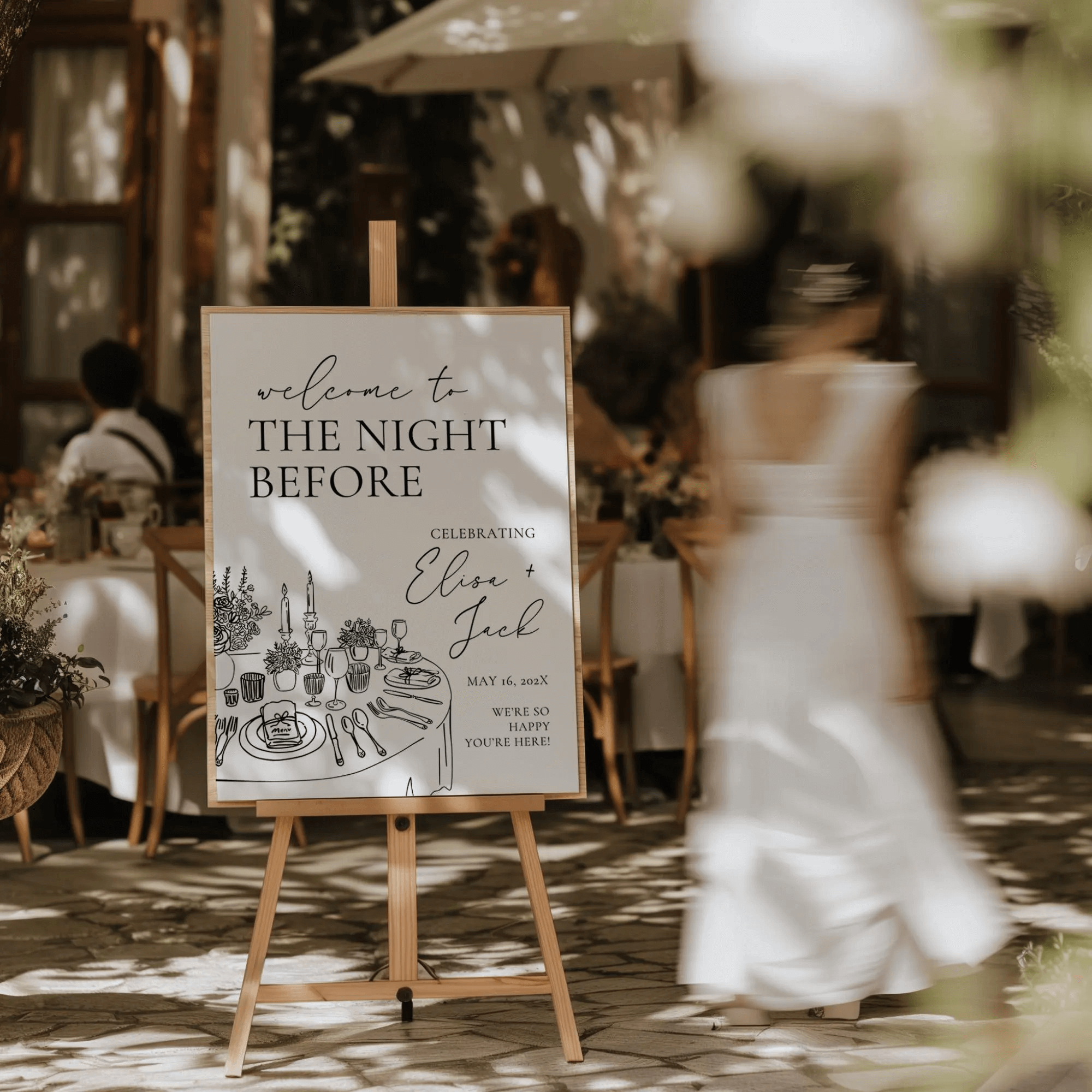 Night Before Rehearsal Dinner Welcome Sign – Editable Canva Template