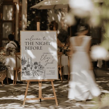 Night Before Rehearsal Dinner Welcome Sign – Editable Canva Template