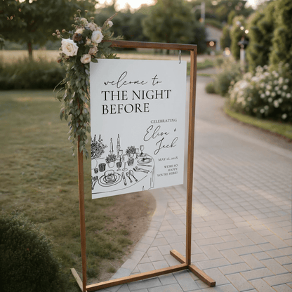 Night Before Rehearsal Dinner Welcome Sign – Editable Canva Template
