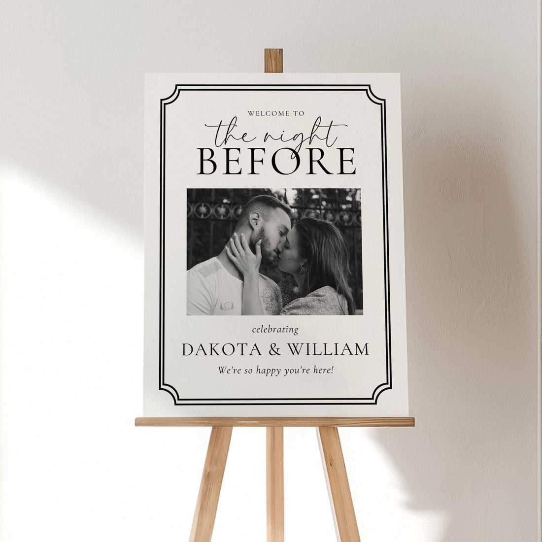 The Night Before Rehearsal Dinner Welcome Sign Template – Editable Photo Sign Canva