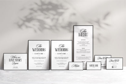 Elegant Minimalist Wedding Invitation Suite – Editable Canva Template Set for a Timeless Wedding