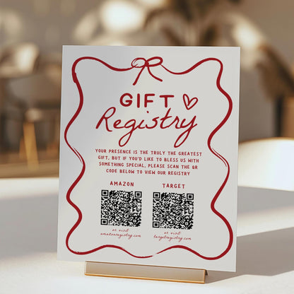 That’s Amore Gift Registry QR Code Sign – Italian Bridal Shower Template, Hand-Drawn Wedding Shower Sign, Editable Canva DIY