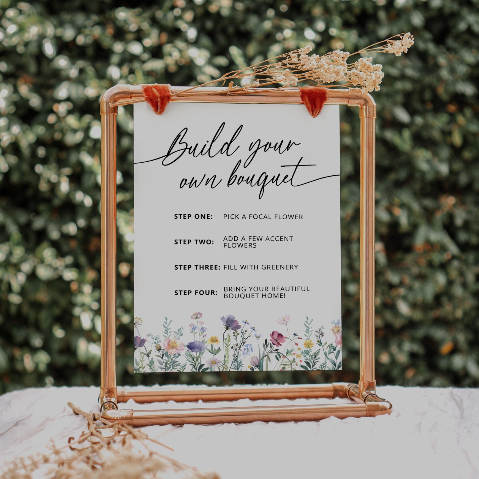 Wildflowers Build Your Own Bouquet Sign – Editable Canva Template