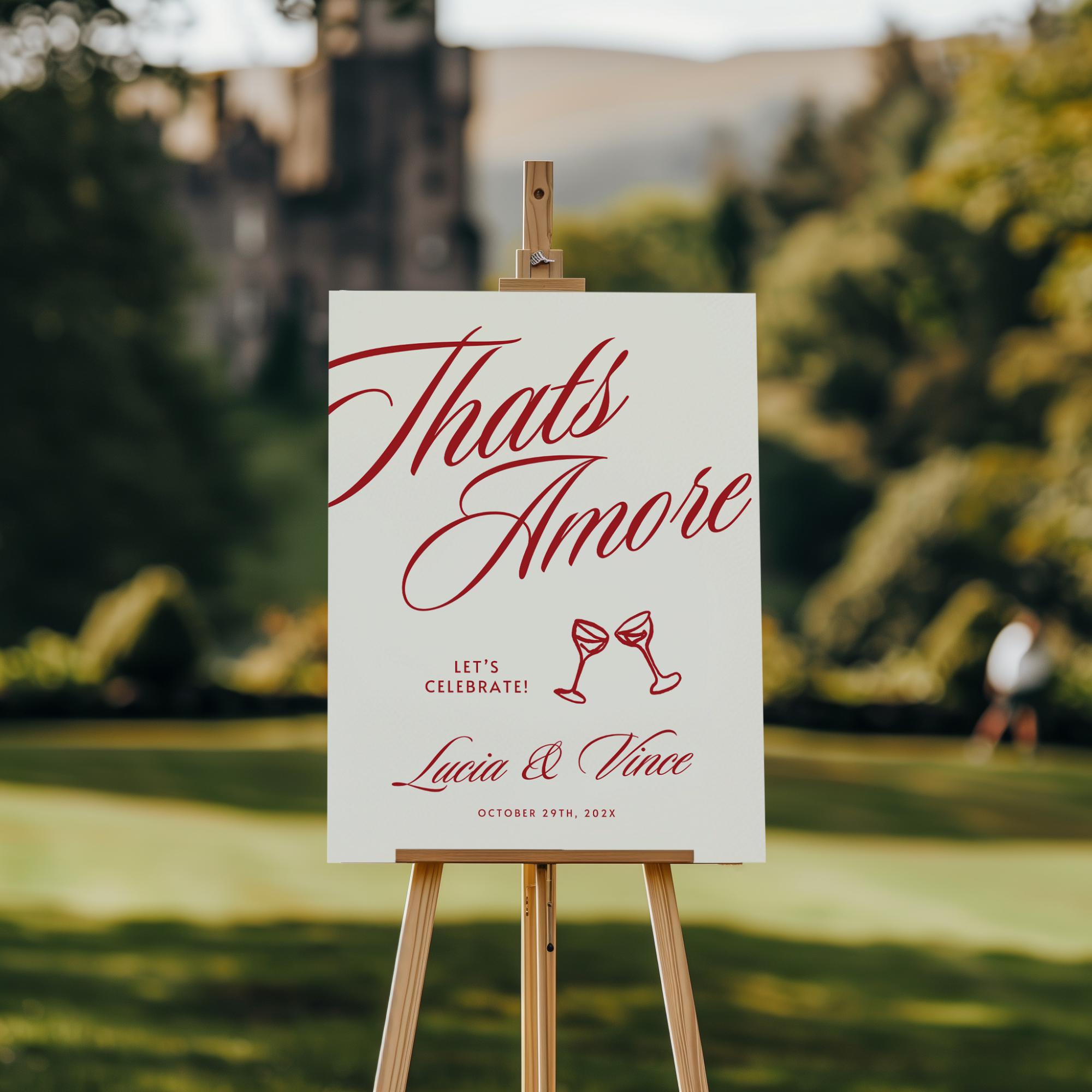 That’s Amore Rehearsal Dinner Sign – Italian Canva Template