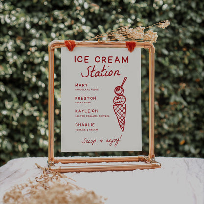 That’s Amore Ice Cream Station Sign – Editable Canva Wedding Table Sign Template