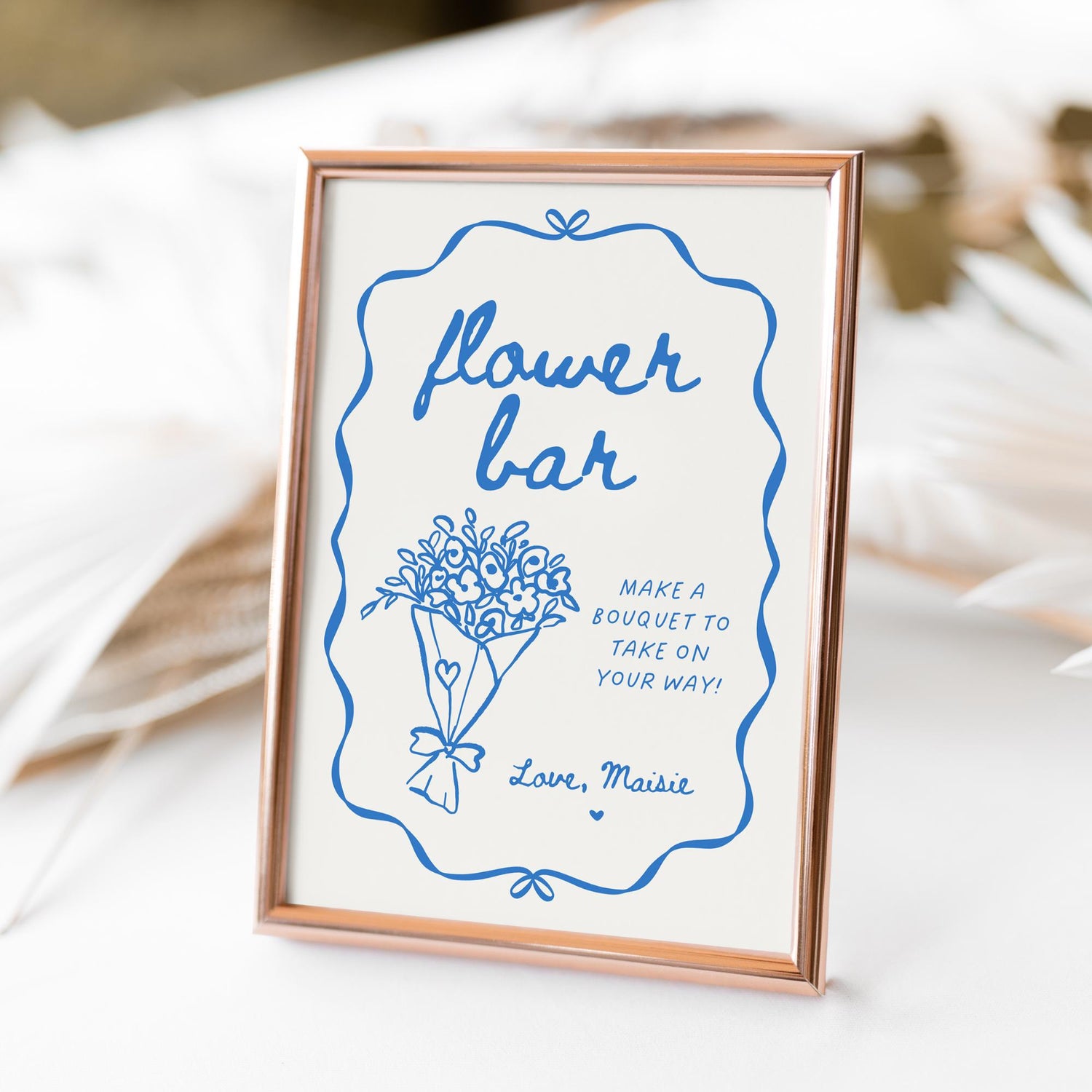 Flower Bar Sign – Hand Drawn Wildflower Canva Template
