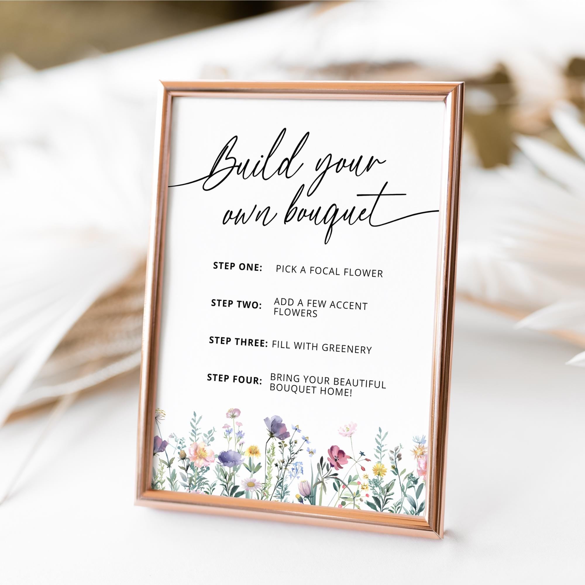 Wildflowers Build Your Own Bouquet Sign – Editable Canva Template